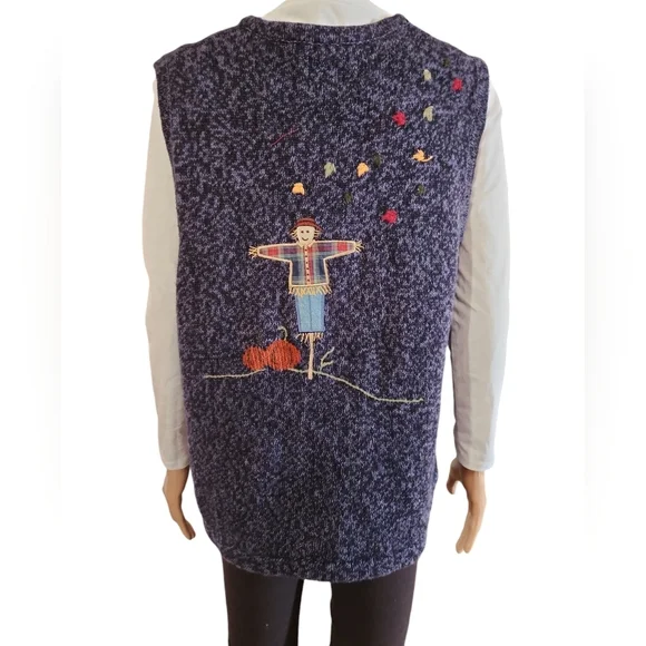 Christopher & Banks Hand Embroidered Fall Harvest Vest - Picture 5 of 8